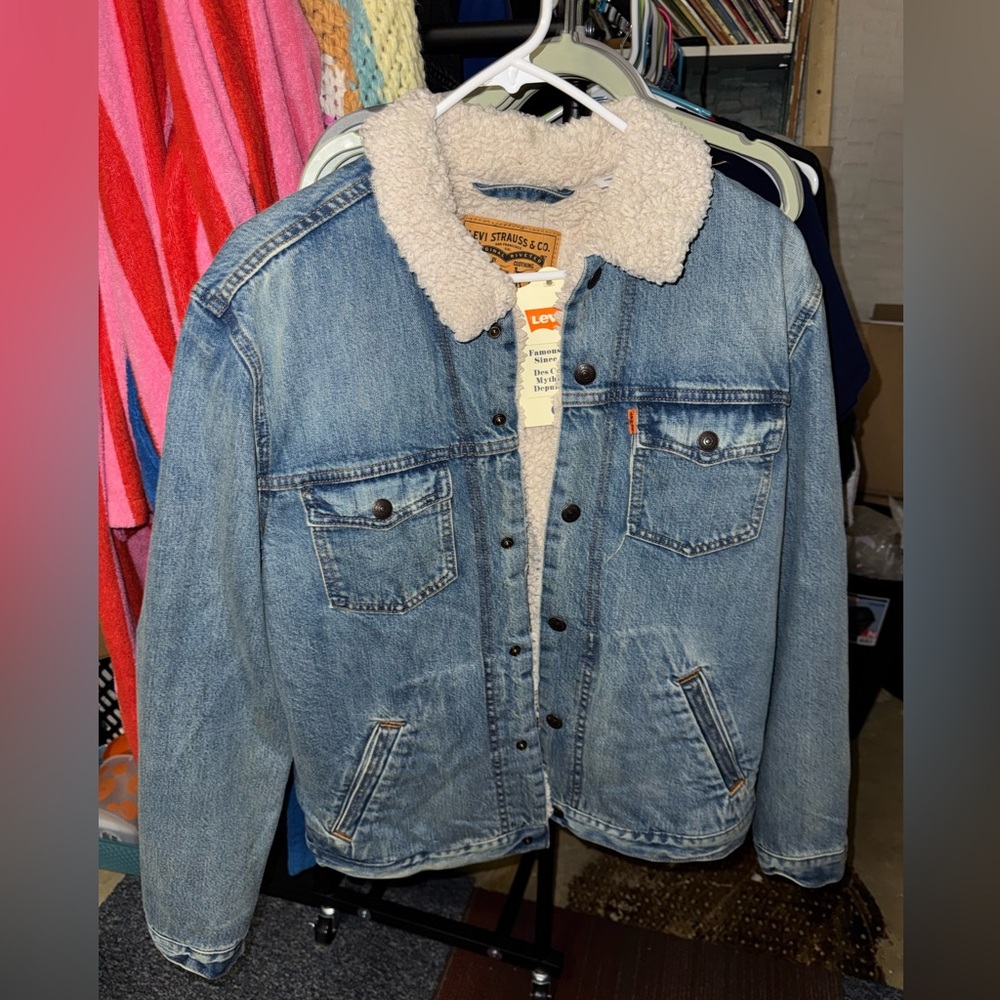 Levi's Light Blue Denim Sherpa Jacket